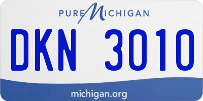 MI license plate DKN3010