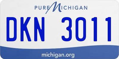 MI license plate DKN3011