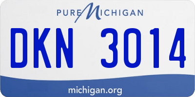 MI license plate DKN3014