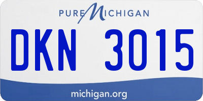 MI license plate DKN3015