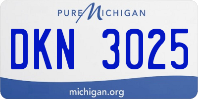 MI license plate DKN3025