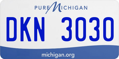MI license plate DKN3030