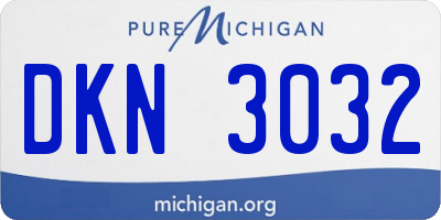 MI license plate DKN3032
