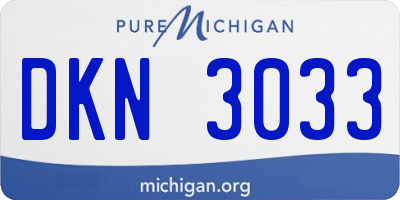 MI license plate DKN3033