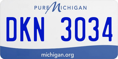 MI license plate DKN3034