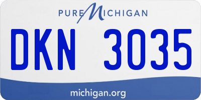 MI license plate DKN3035