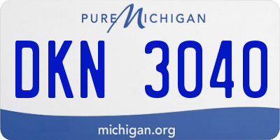 MI license plate DKN3040