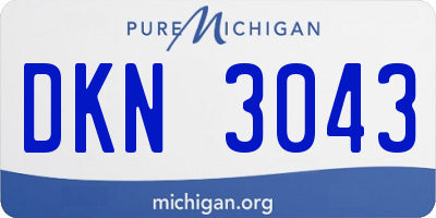 MI license plate DKN3043