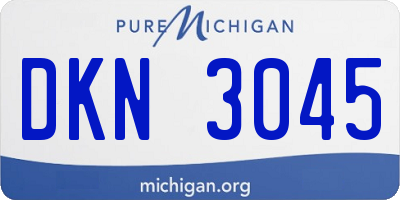 MI license plate DKN3045