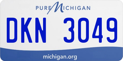 MI license plate DKN3049