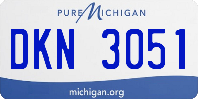 MI license plate DKN3051