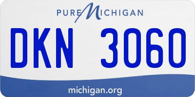 MI license plate DKN3060