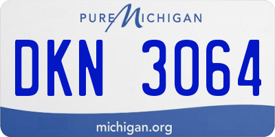 MI license plate DKN3064