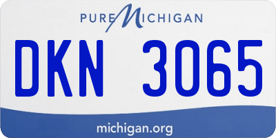 MI license plate DKN3065