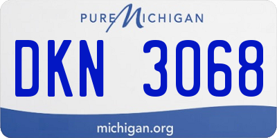 MI license plate DKN3068