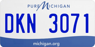MI license plate DKN3071