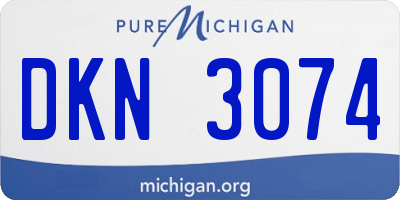 MI license plate DKN3074