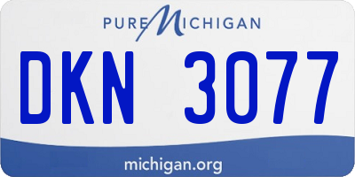 MI license plate DKN3077