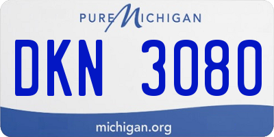 MI license plate DKN3080