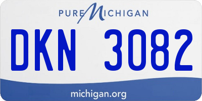 MI license plate DKN3082