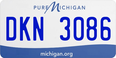 MI license plate DKN3086