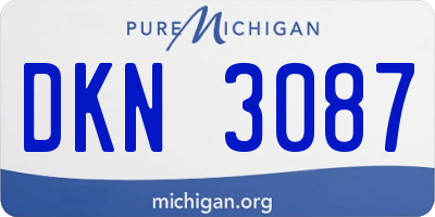MI license plate DKN3087