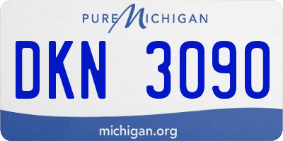 MI license plate DKN3090