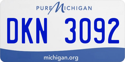 MI license plate DKN3092