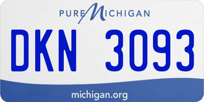 MI license plate DKN3093