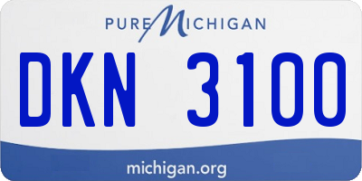 MI license plate DKN3100
