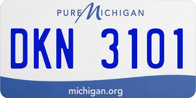 MI license plate DKN3101