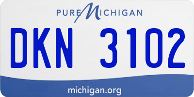 MI license plate DKN3102