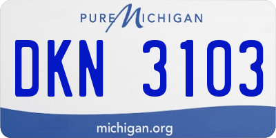 MI license plate DKN3103
