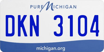 MI license plate DKN3104