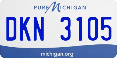 MI license plate DKN3105