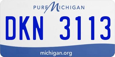 MI license plate DKN3113