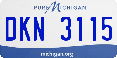 MI license plate DKN3115