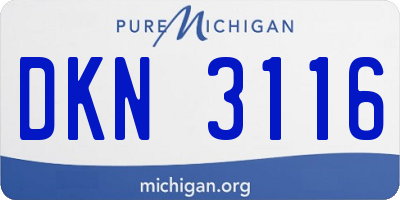 MI license plate DKN3116