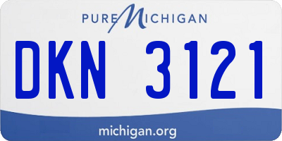 MI license plate DKN3121