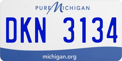 MI license plate DKN3134