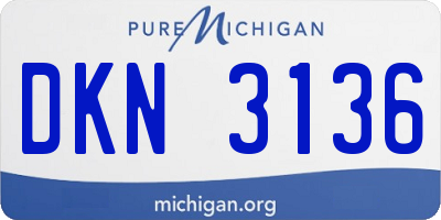 MI license plate DKN3136