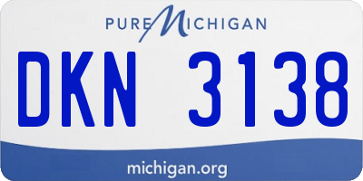MI license plate DKN3138