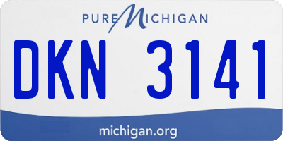 MI license plate DKN3141