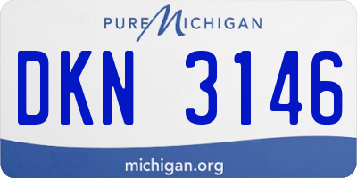 MI license plate DKN3146