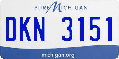 MI license plate DKN3151