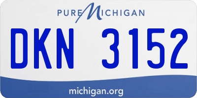 MI license plate DKN3152