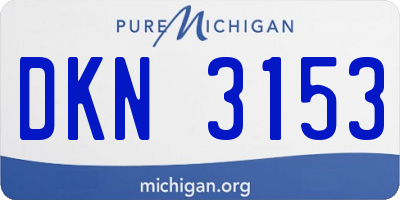 MI license plate DKN3153