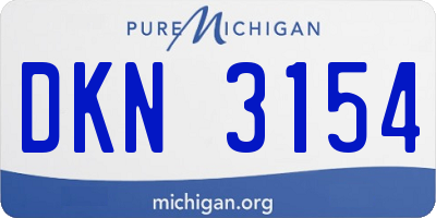 MI license plate DKN3154