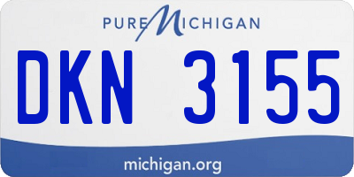 MI license plate DKN3155