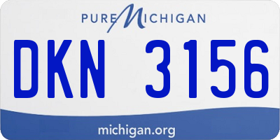 MI license plate DKN3156